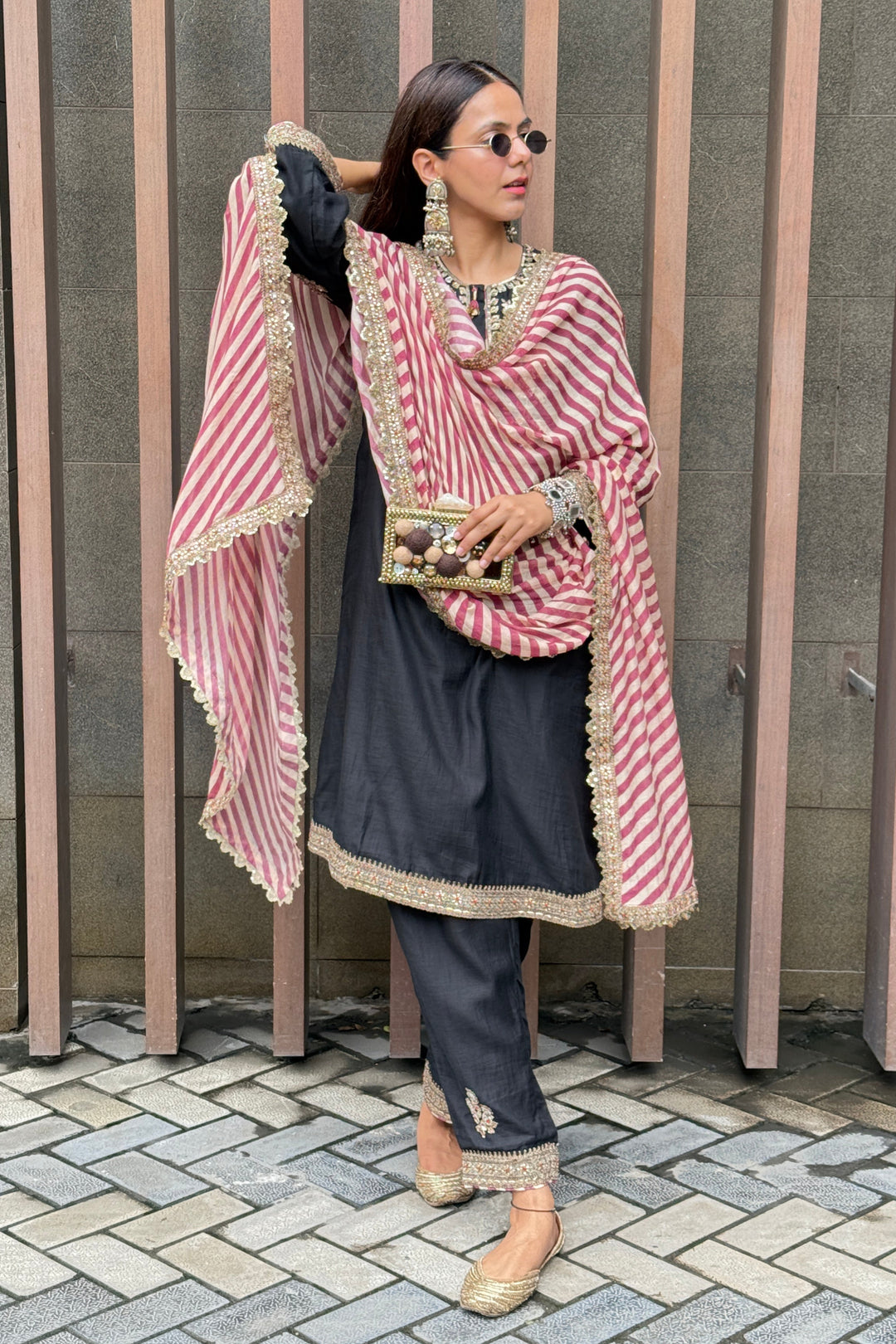 Sneha Adwani Black Noor E Summer Kurta Set