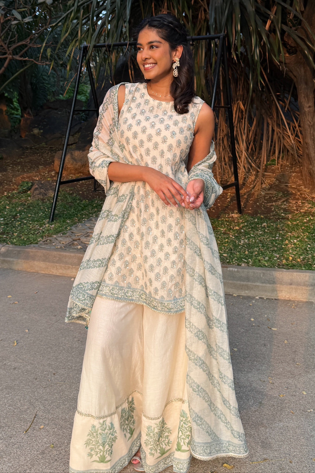 Ivory Ilysia Sharara Set