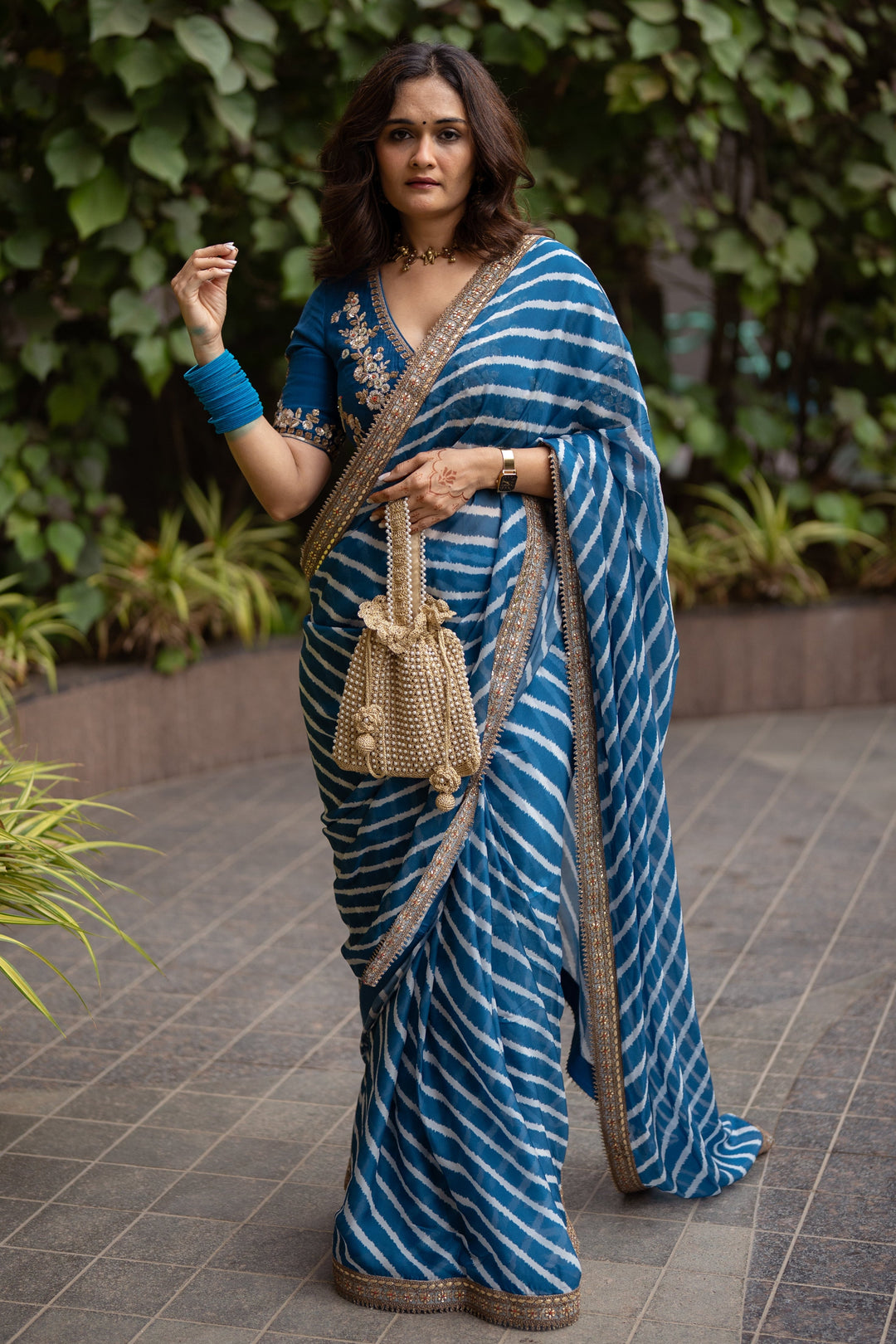 Blue Noor E Summer Saree Set