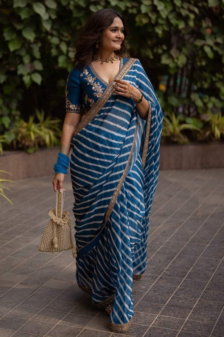 Blue Noor E Summer Saree Set