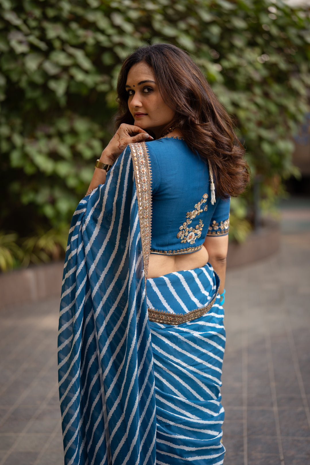 Blue Noor E Summer Saree Set