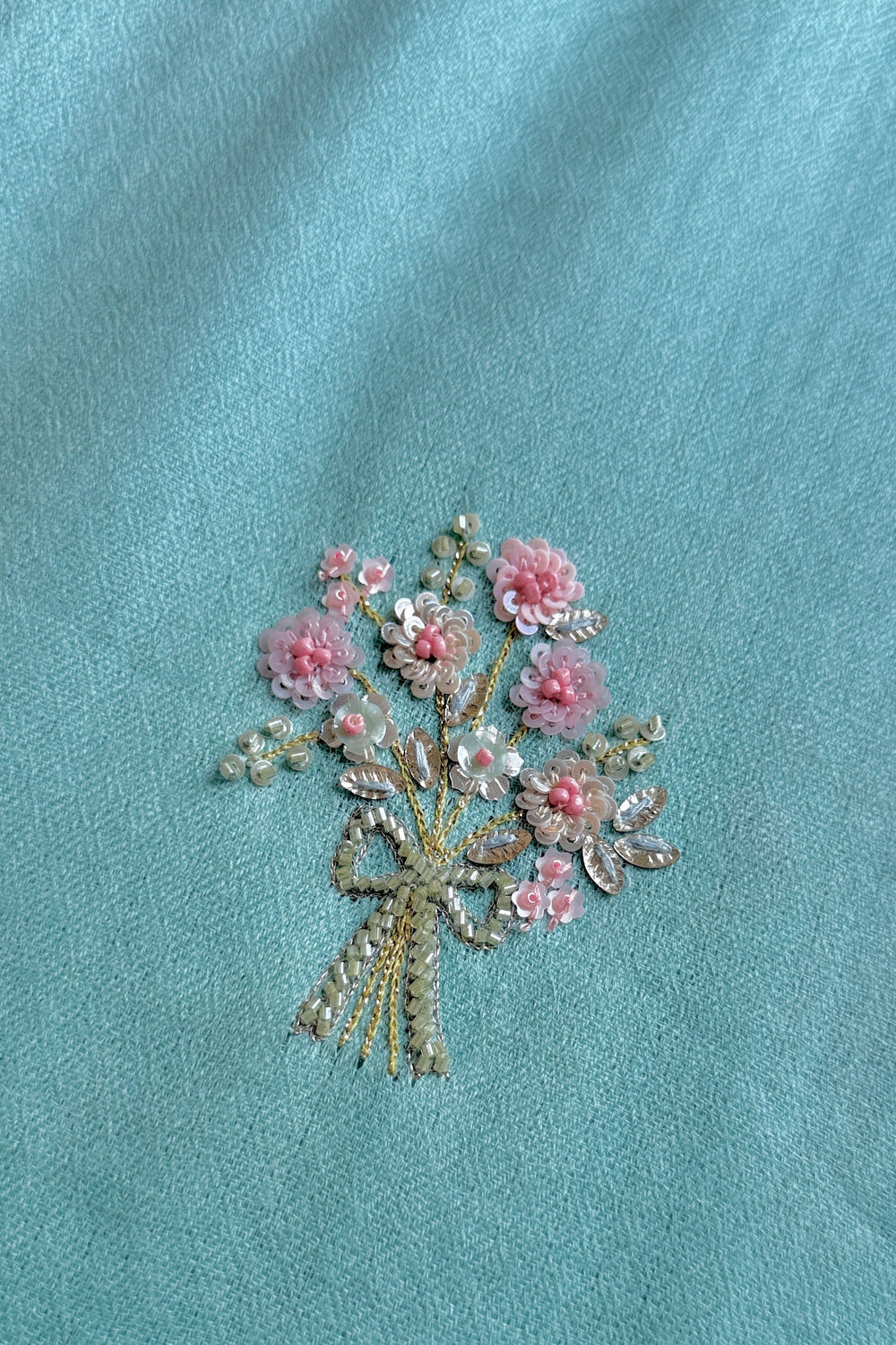 Blue Flower Bouquet Stole