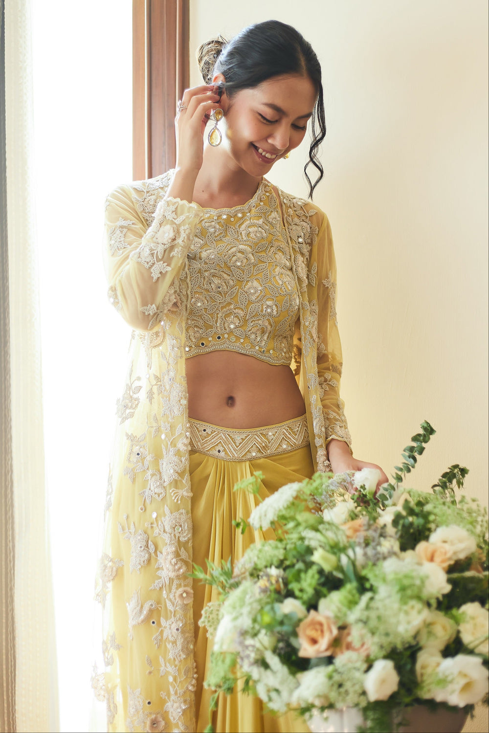 Yellow Garden Party Cape Set