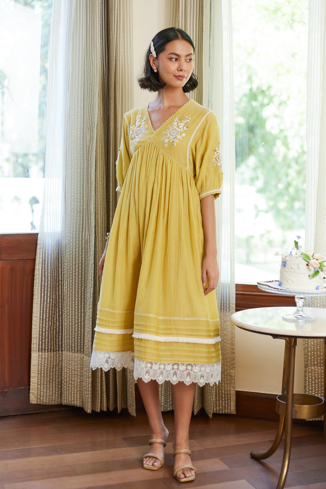 Buy Fall Yellow Old Rose Silk Mul Dress | By Summer Summer By Priyanka Gupta Buy Fall Yellow Old Rose Silk Mul Dress | By Summer Summer By Priyanka Gupta