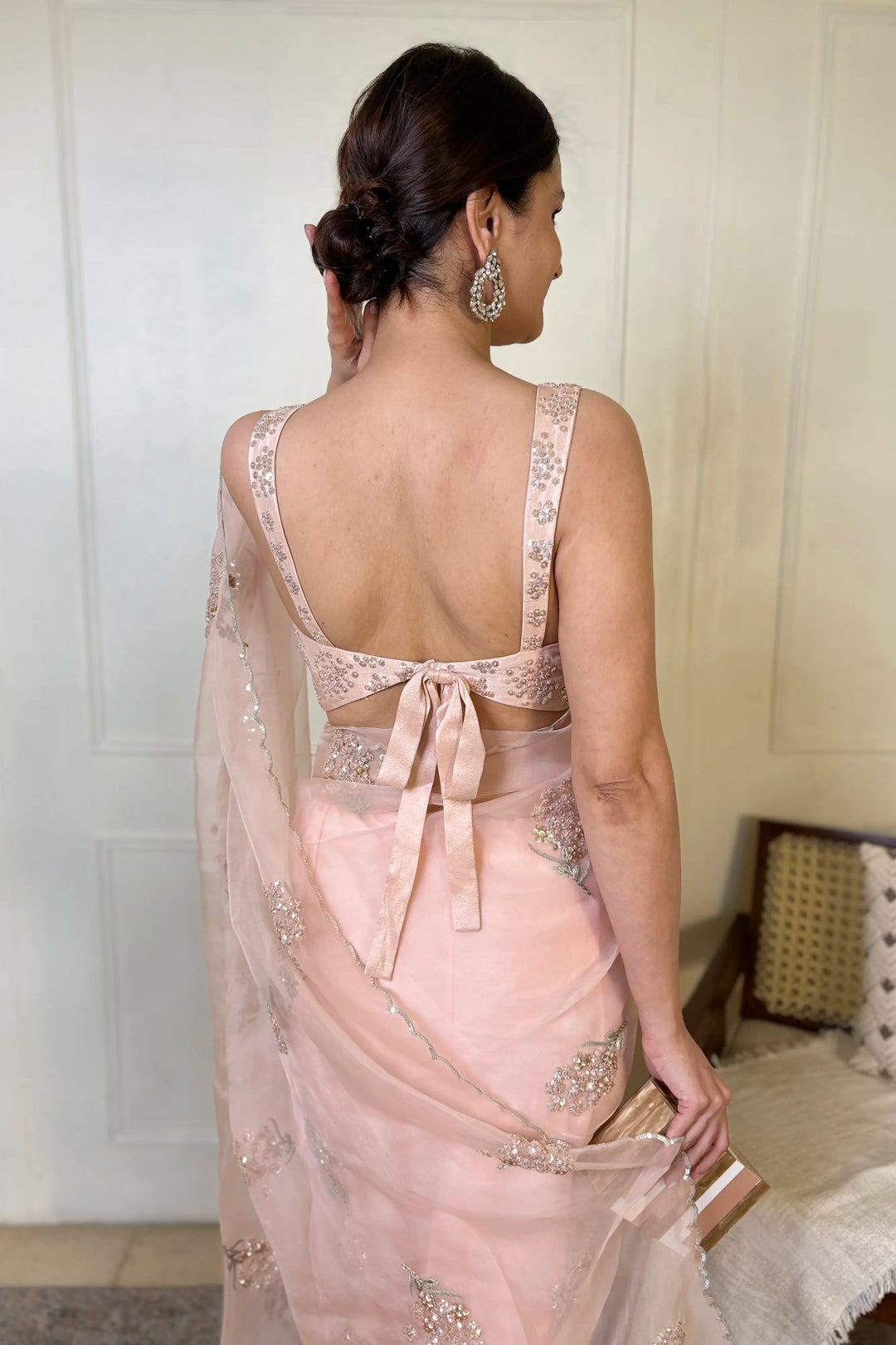 Asmita Peach Glowing Dandelion Saree