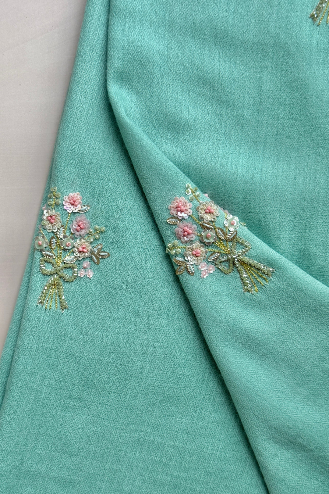 Blue Flower Bouquet Stole