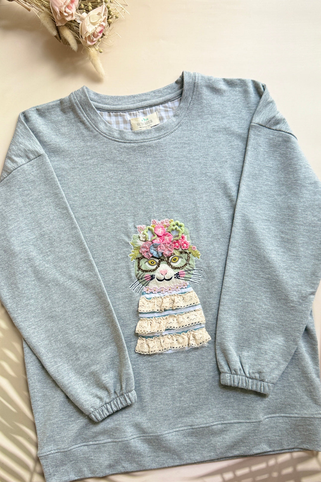 Grey Cool  Cat Sweatshirt