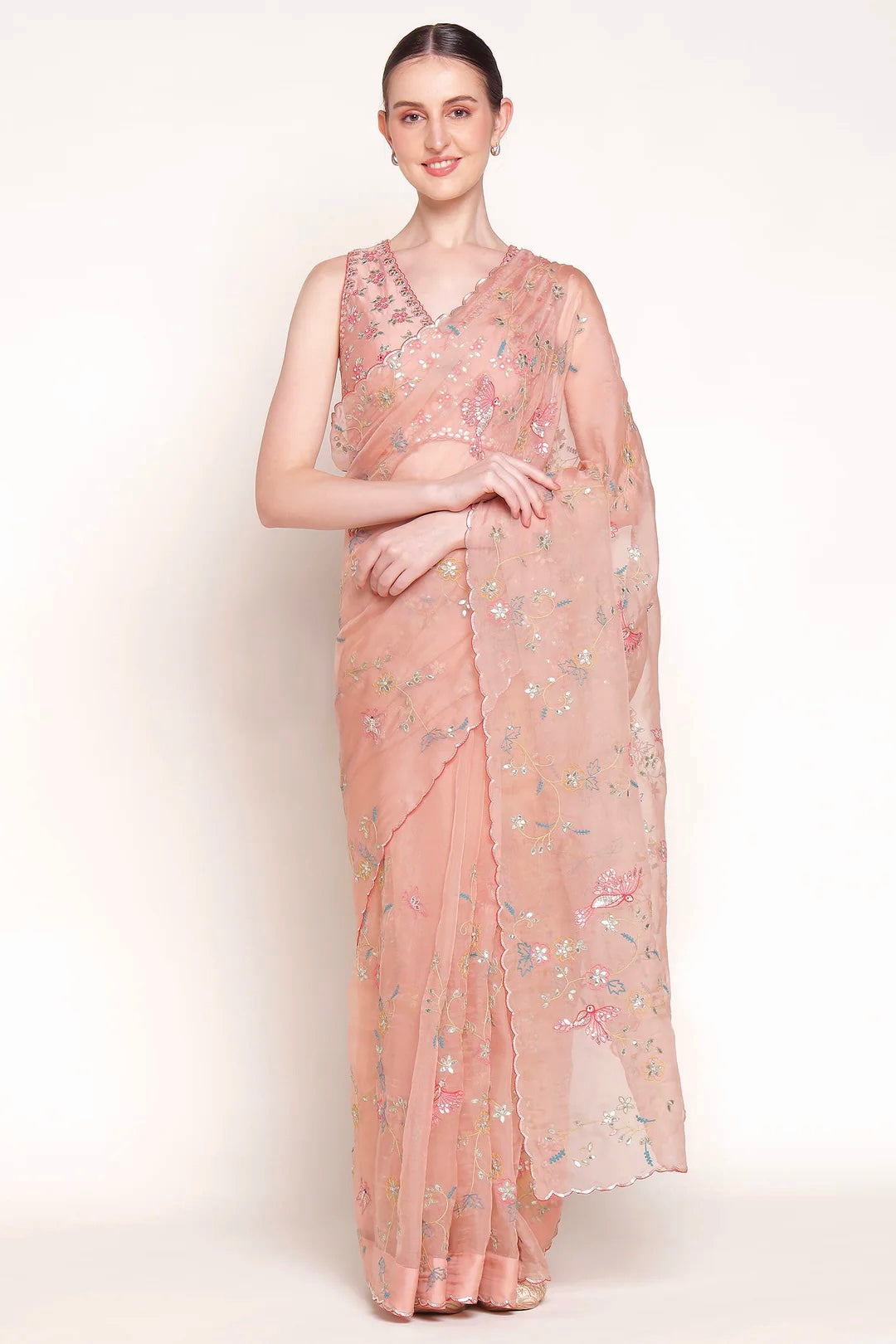 Dusky Pink Gulzaar Saree Set