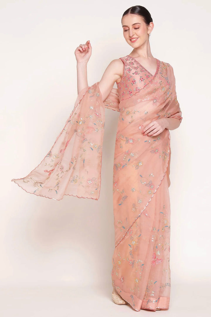 Dusky Pink Gulzaar Saree Set