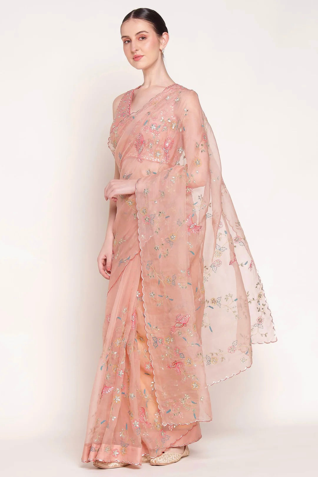 Dusky Pink Gulzaar Saree Set