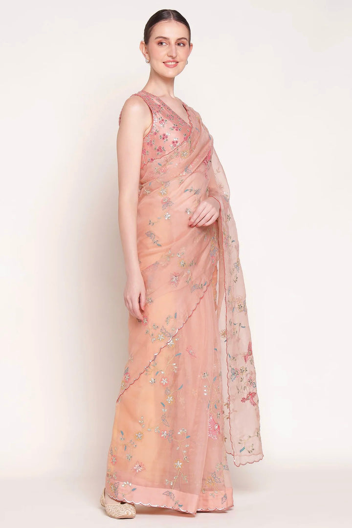 Dusky Pink Gulzaar Saree Set