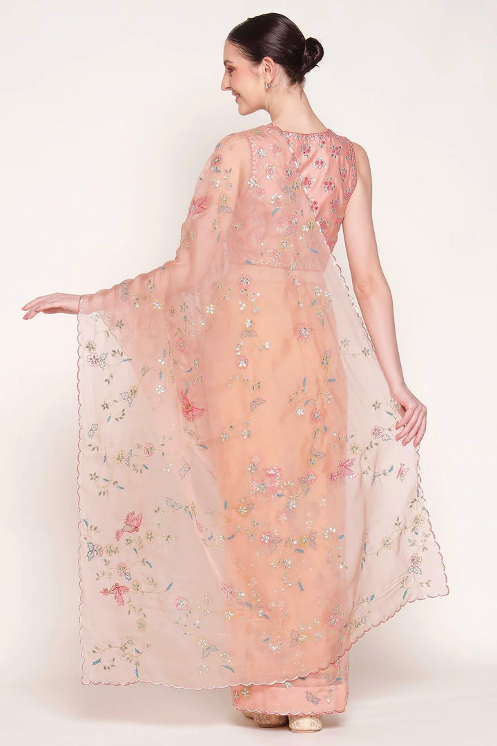 Dusky Pink Gulzaar Saree Set