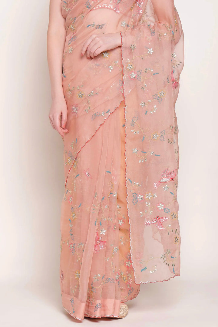 Dusky Pink Gulzaar Saree Set