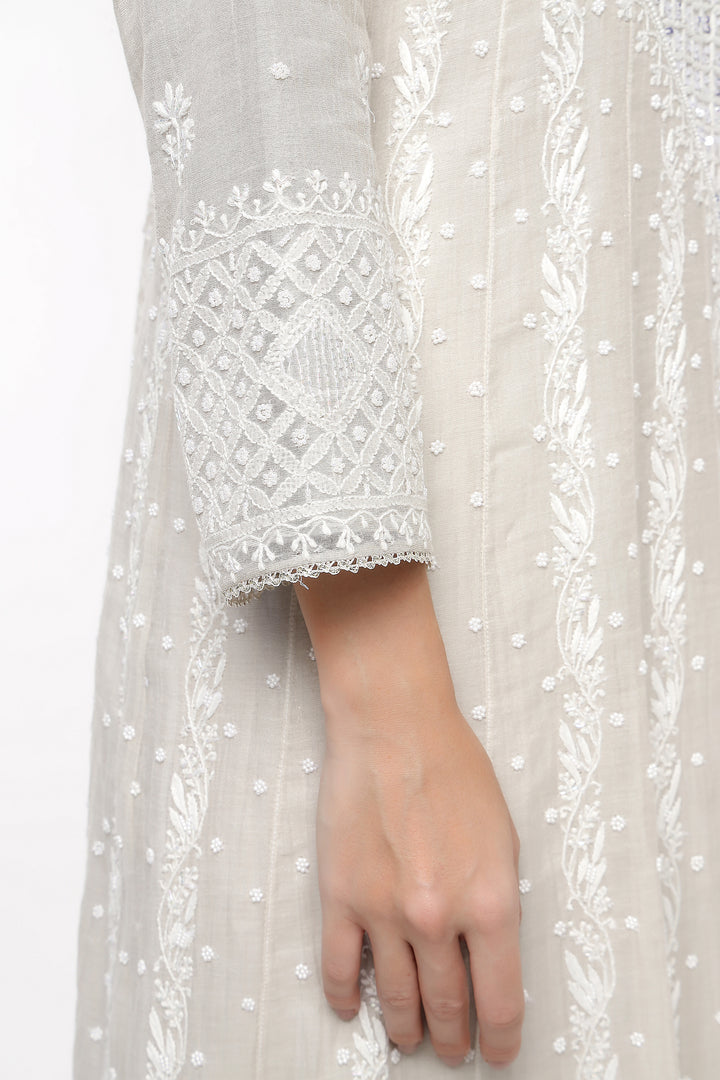 Grey Tissue Safani Anarkali