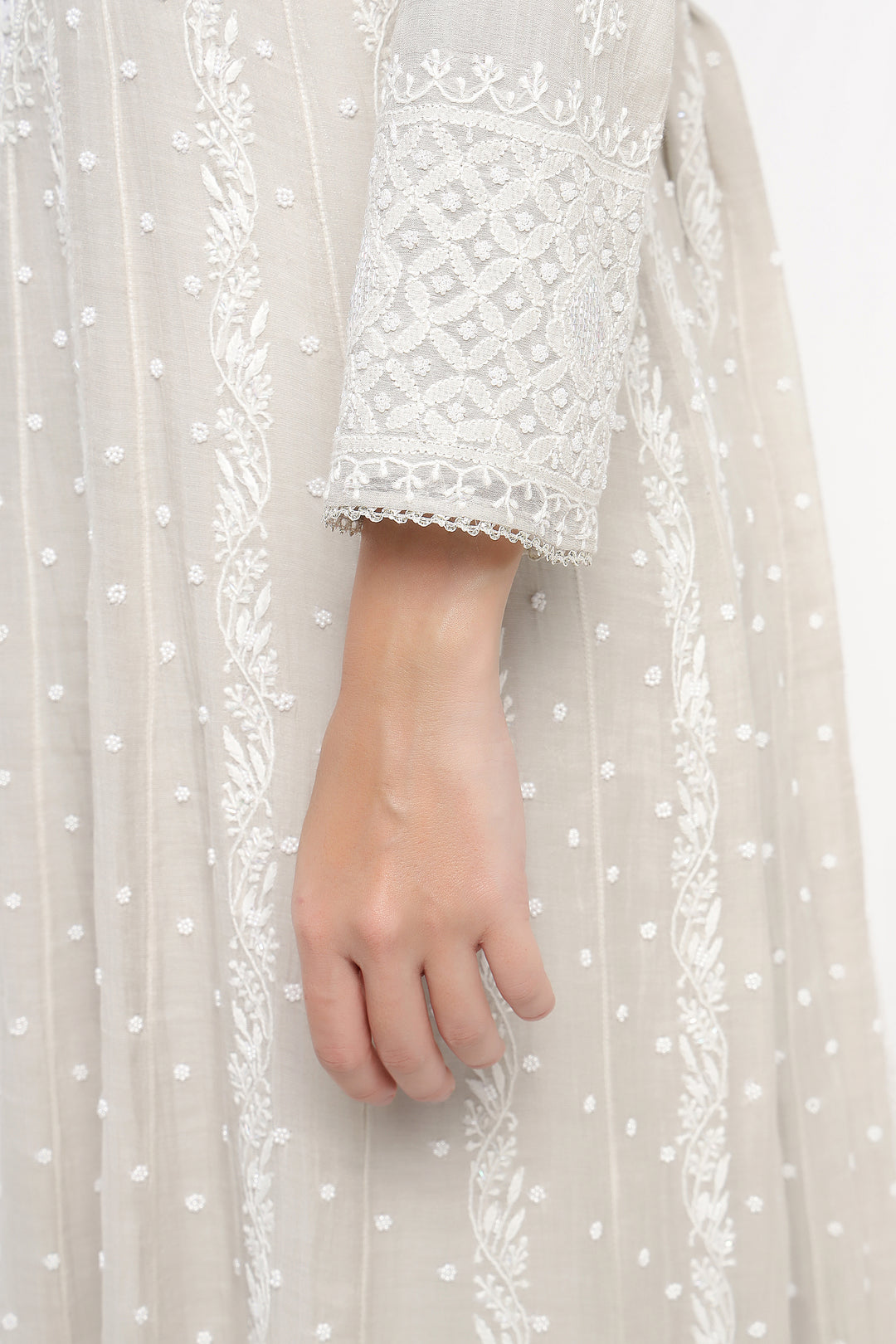 Grey Tissue Safani Anarkali