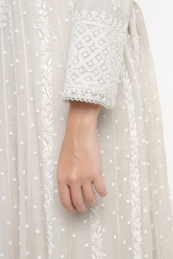 Grey Tissue Safani Anarkali