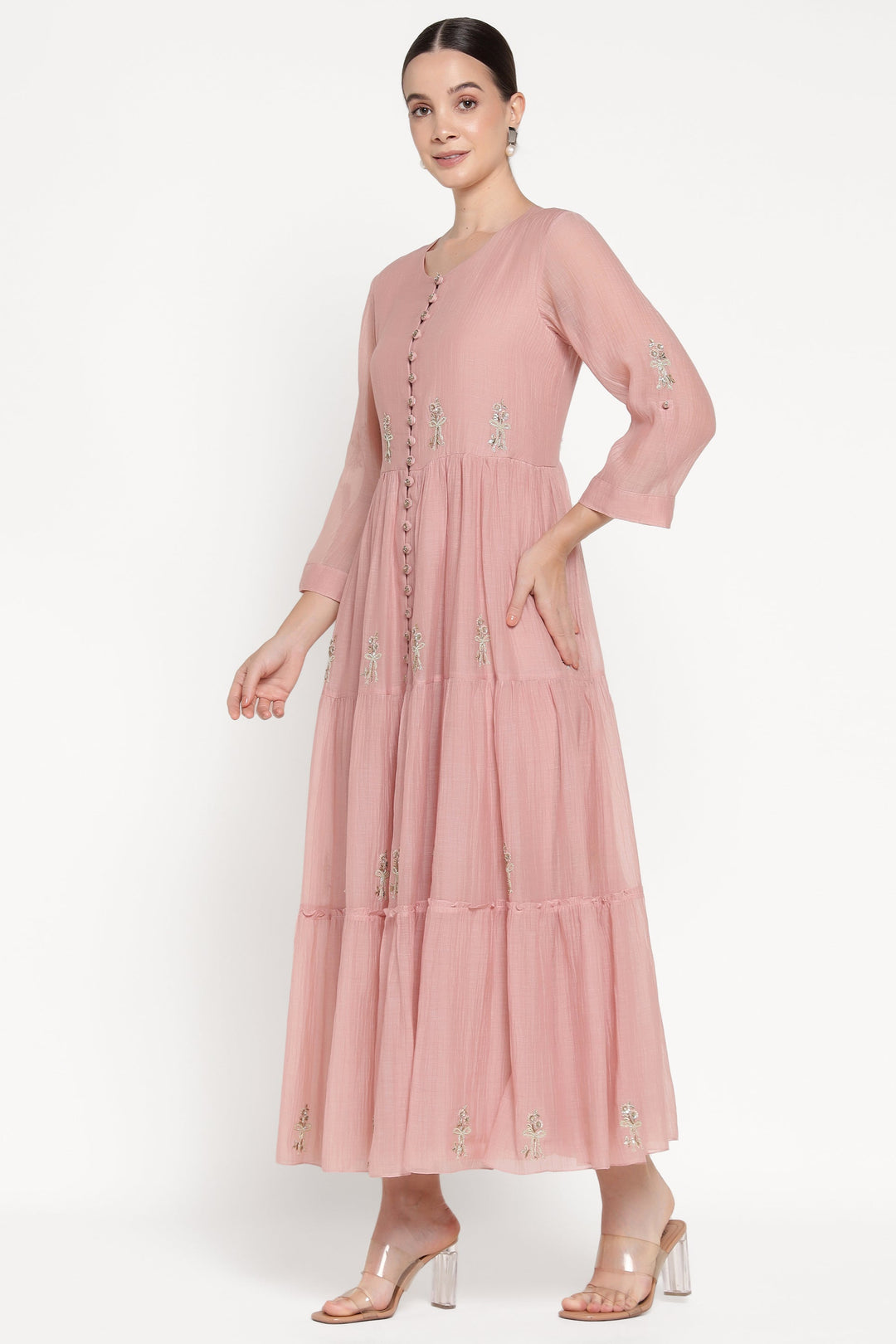 Pink Noor E Bow Tier Dress