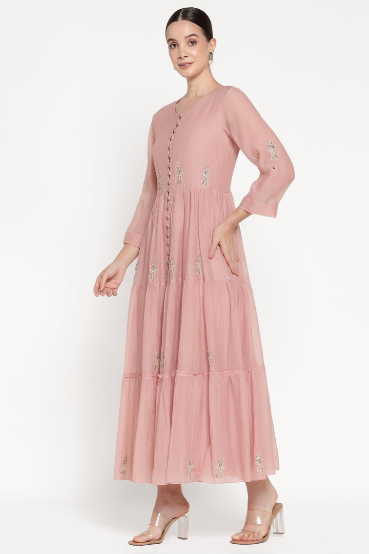 Pink Noor E Bow Tier Dress
