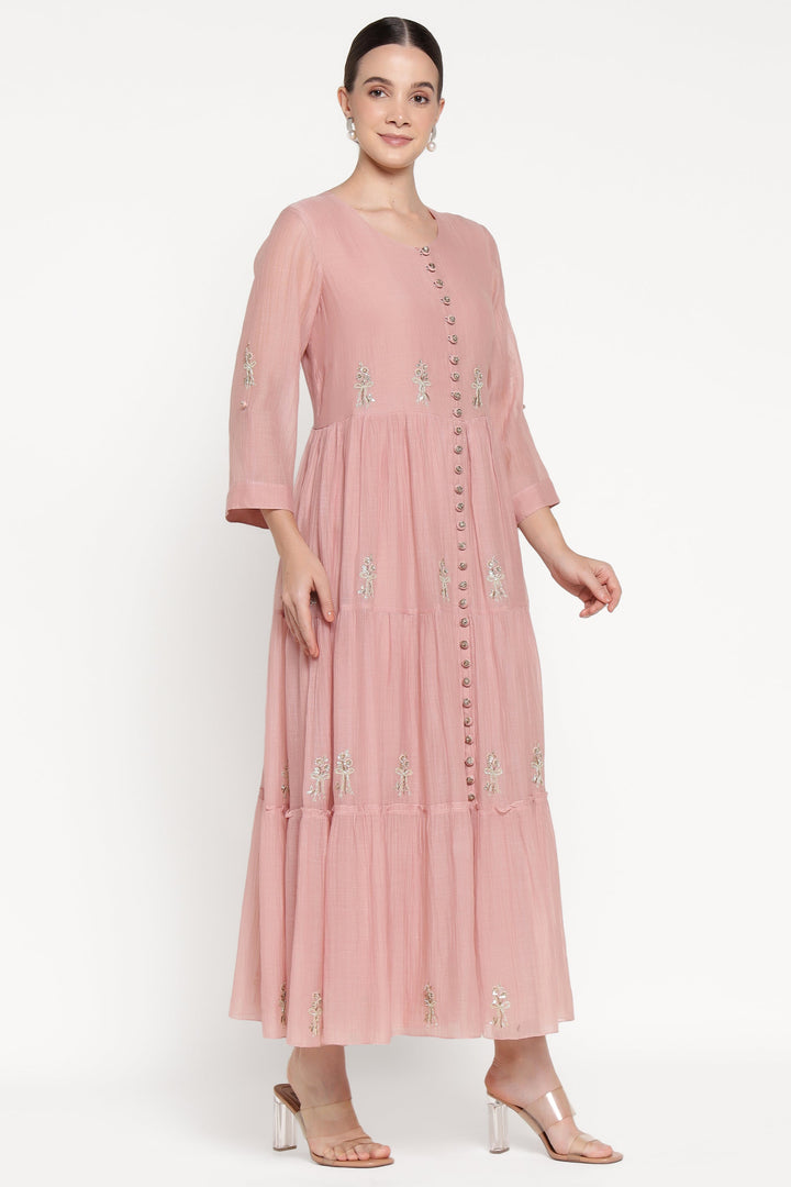 Pink Noor E Bow Tier Dress