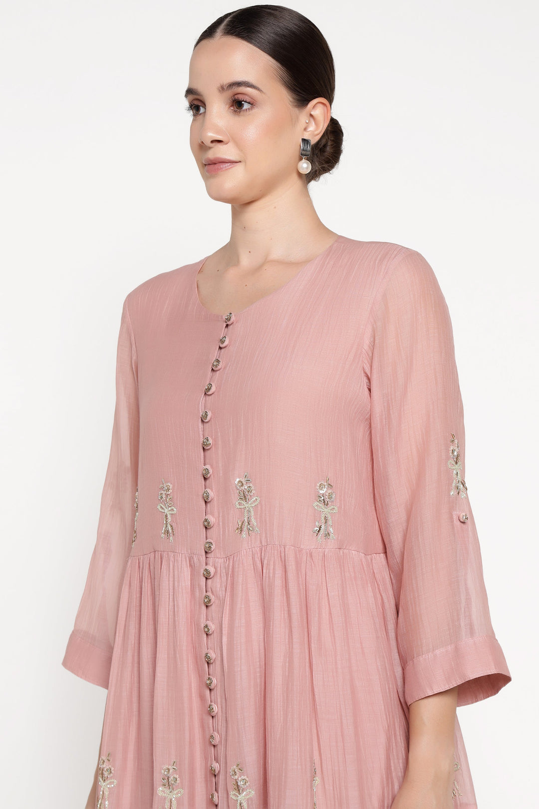 Pink Noor E Bow Tier Dress