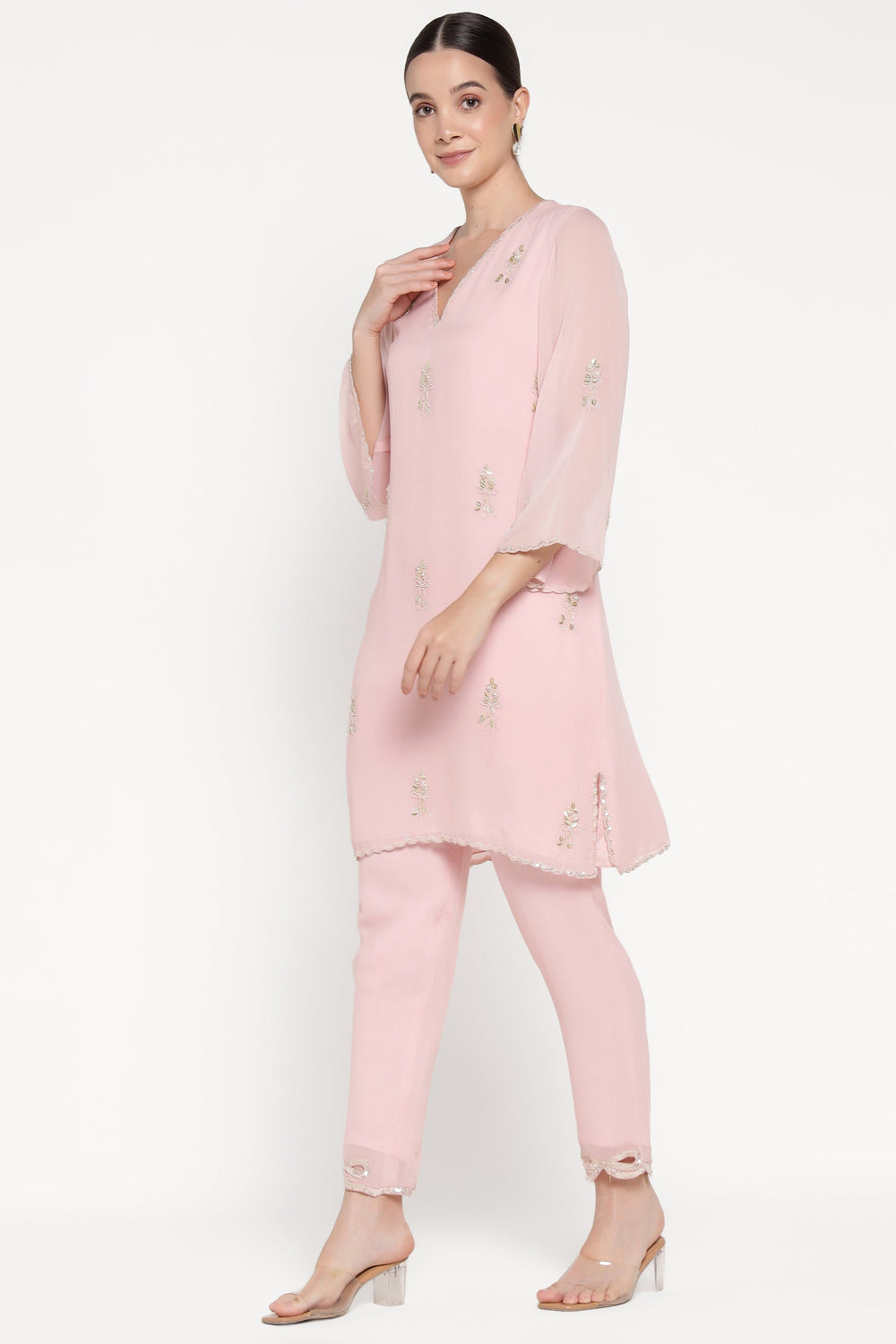 Strawberry Pink Blossom Bow Coord Set