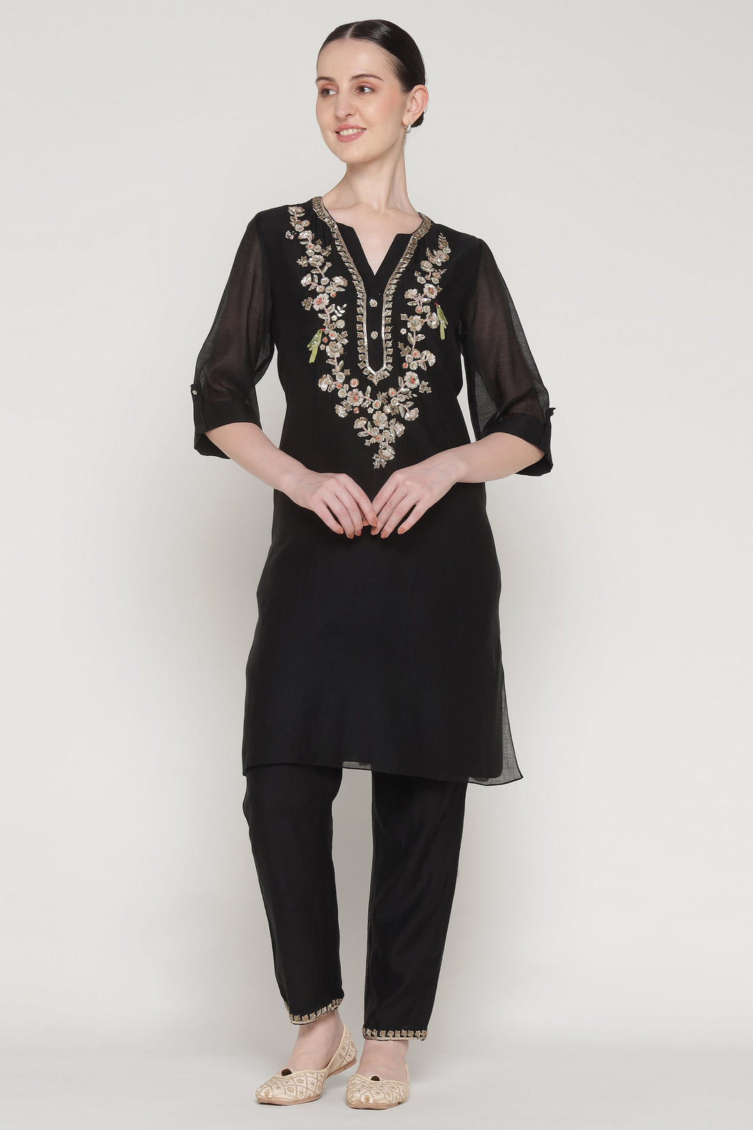 Black Noor E Phool Coord Set