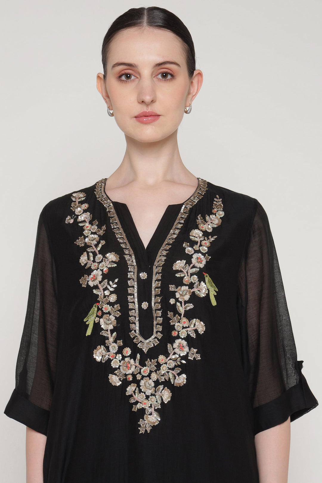 Black Noor E Phool Coord Set
