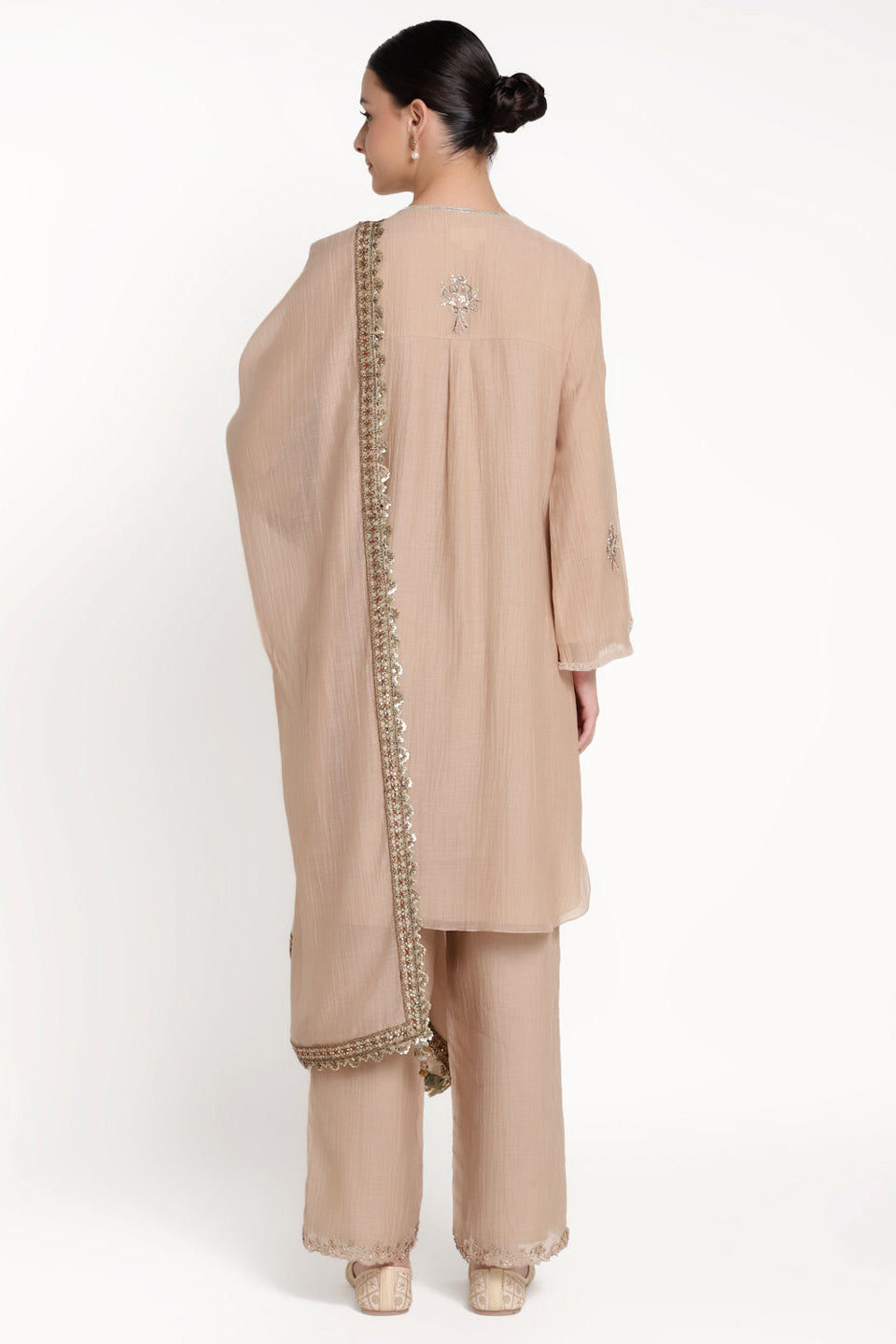 Beige Noor E Bow Kurta Set