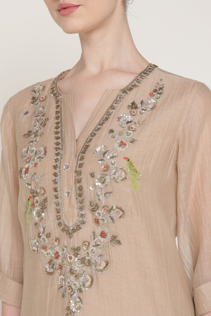 Beige Noor E Phool Coord Set