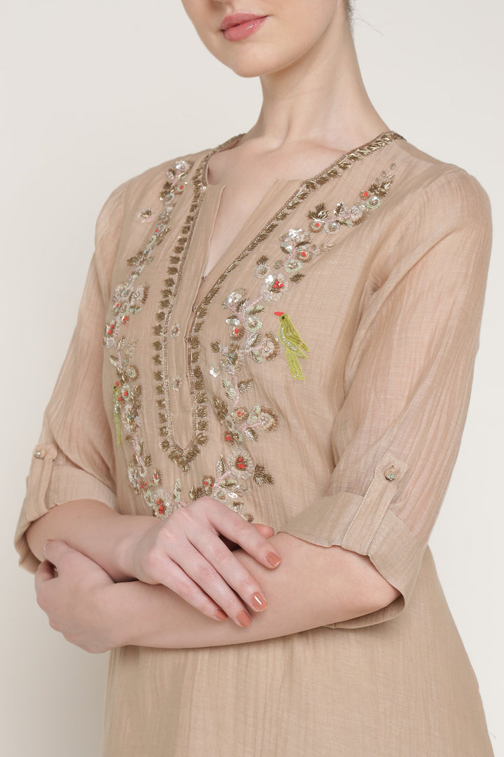 Beige Noor E Phool Coord Set