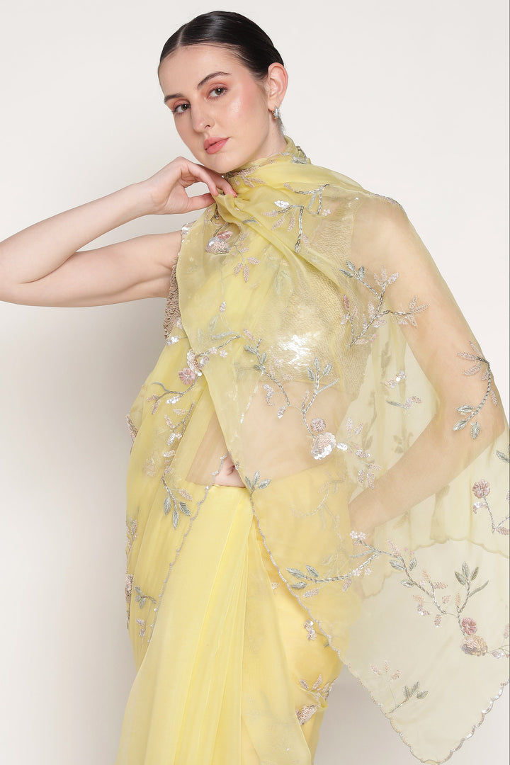 Yellow Buttercup Saree Set