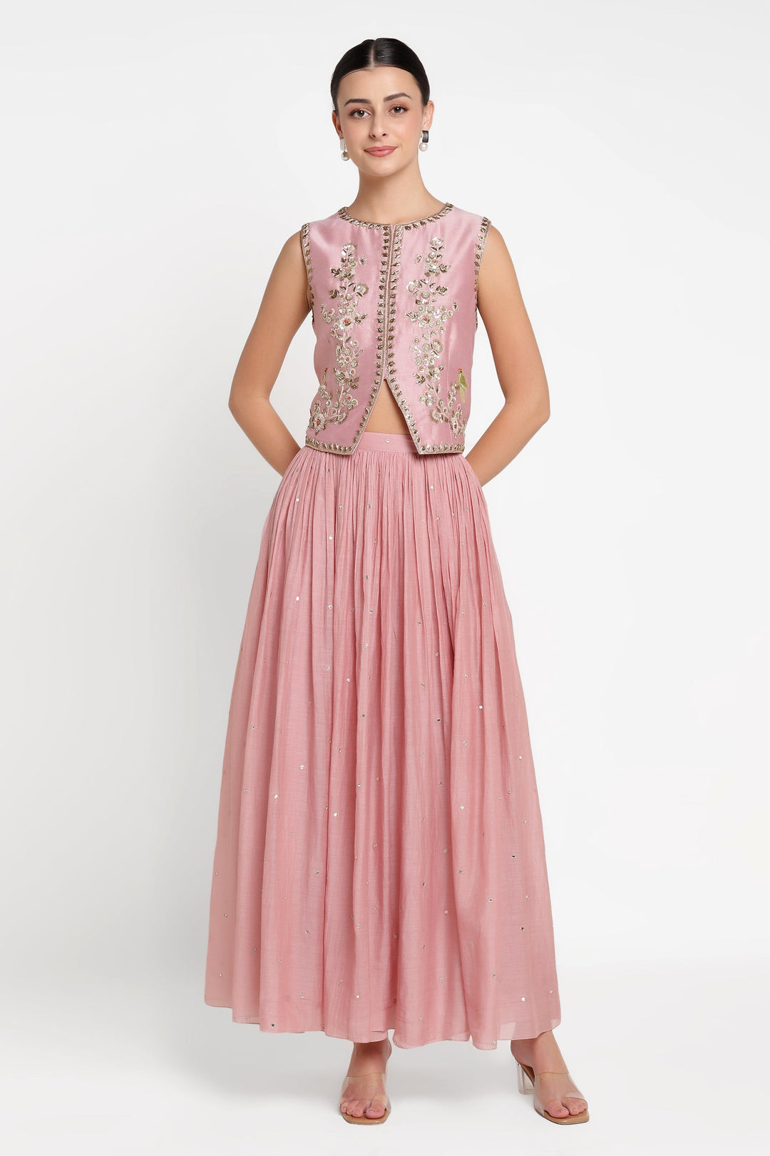 Pink Noor E Phool Skirt Top