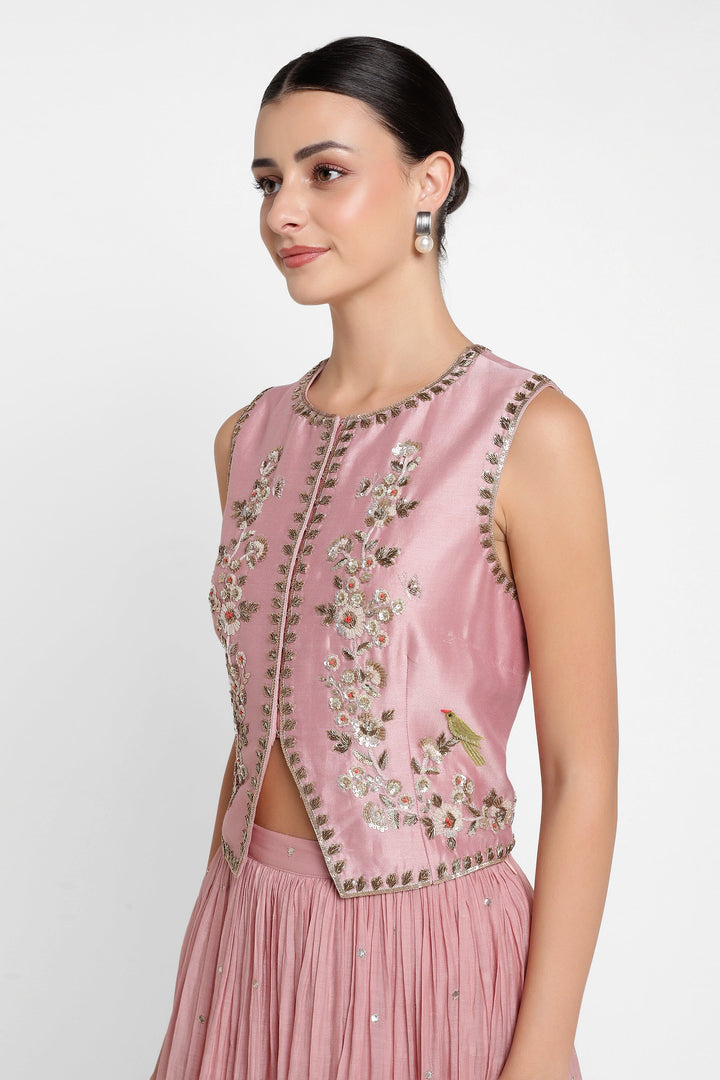 Pink Noor E Phool Skirt Top