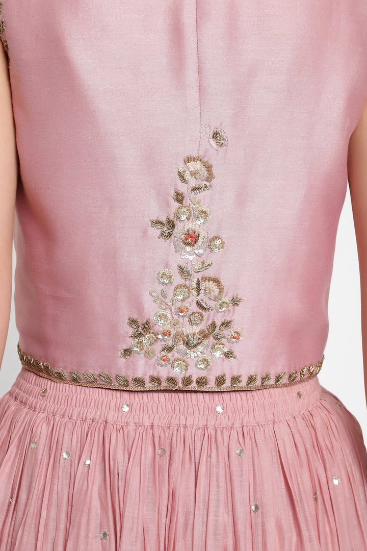Pink Noor E Phool Skirt Top
