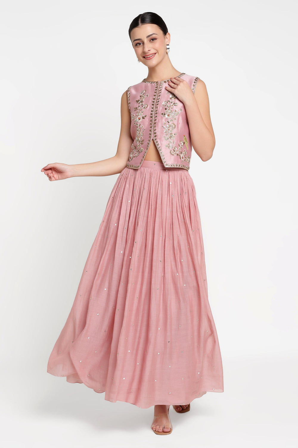 Pink Noor E Phool Skirt Top