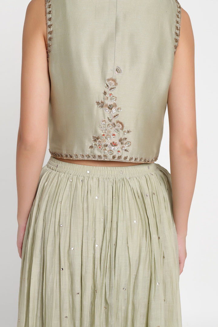 Sage Green Noor E Phool Skirt Top