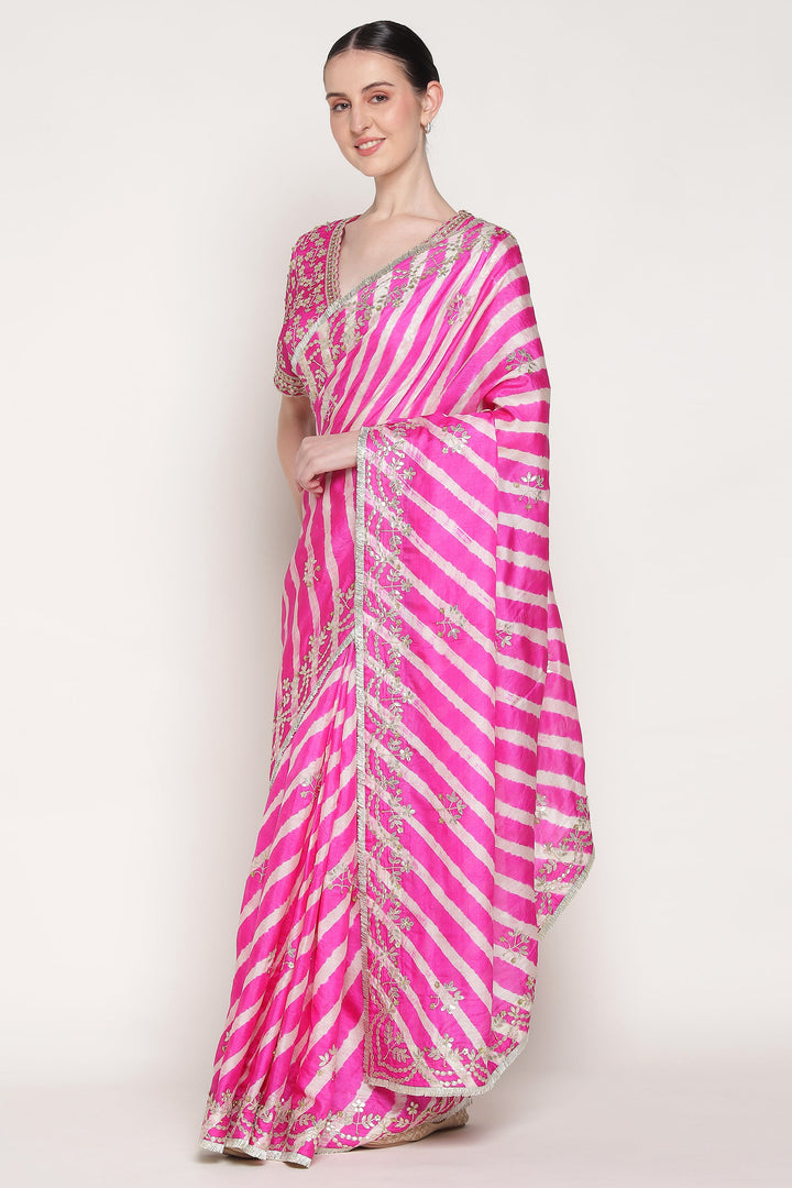 Pink Harsingar Saree