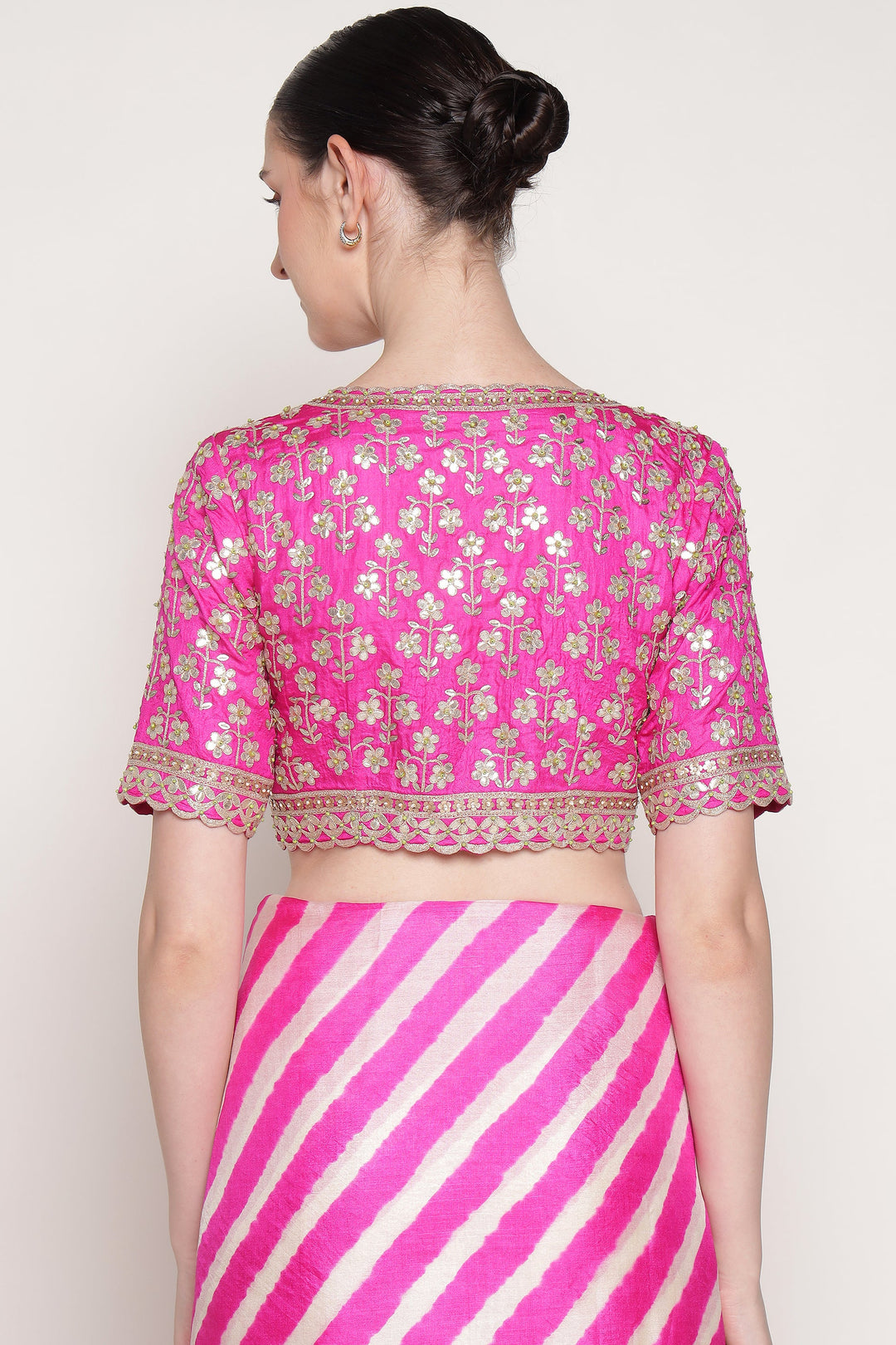 Pink Harsingar Saree