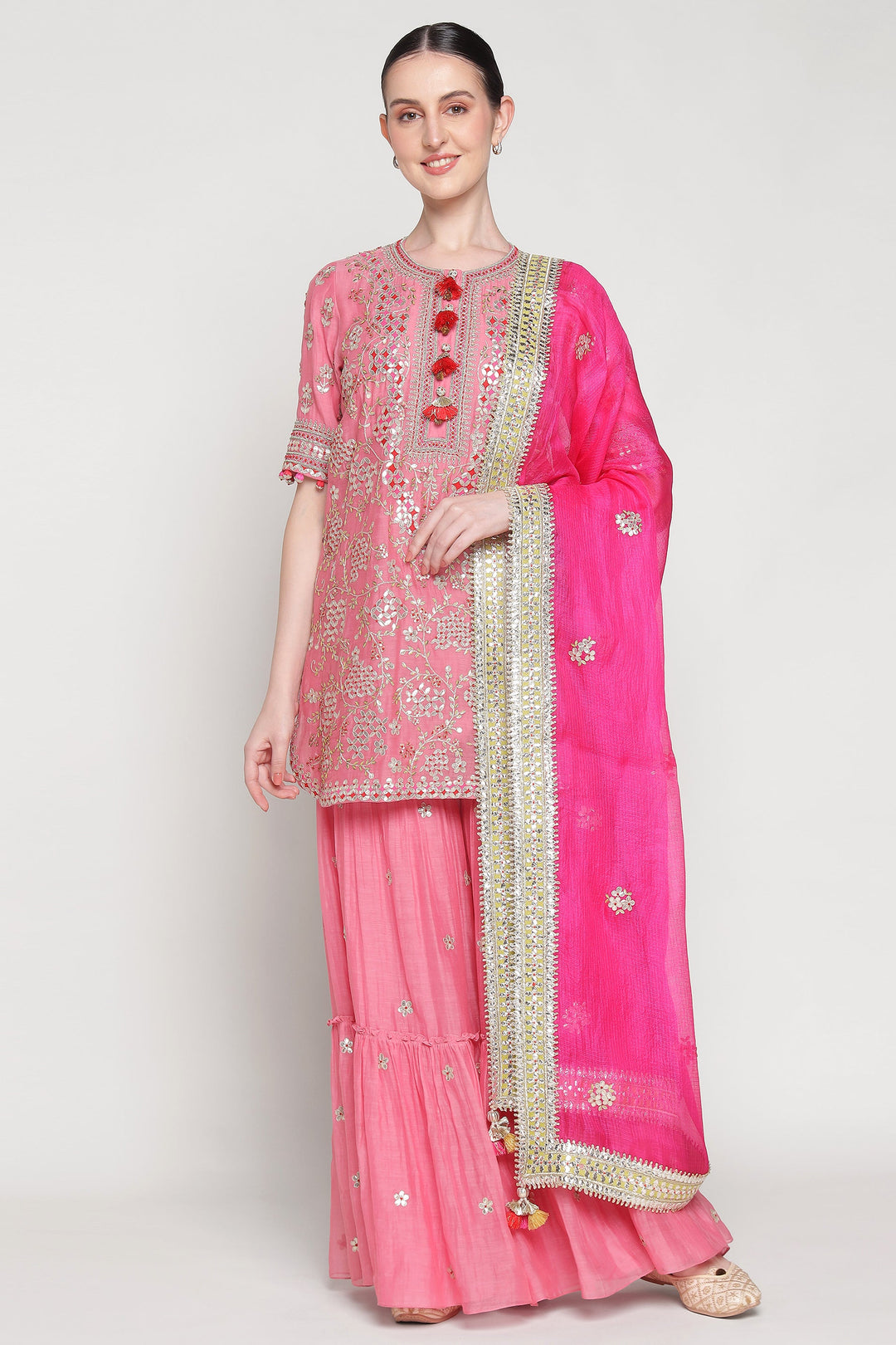 Pink Vrinda Garara Set