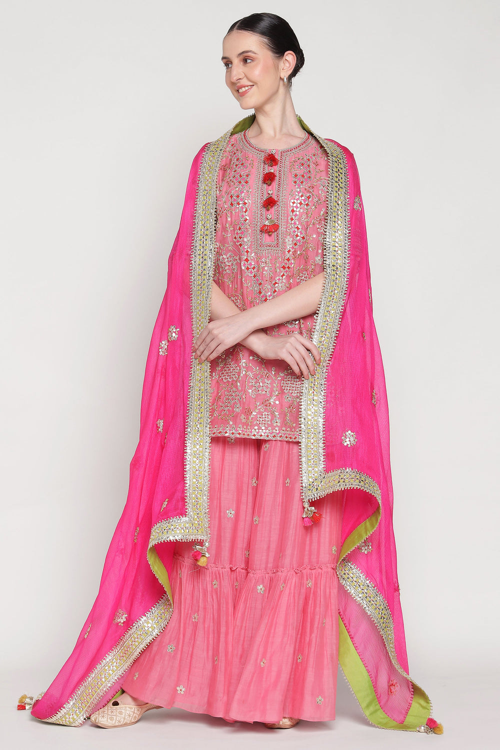 Pink Vrinda Garara Set