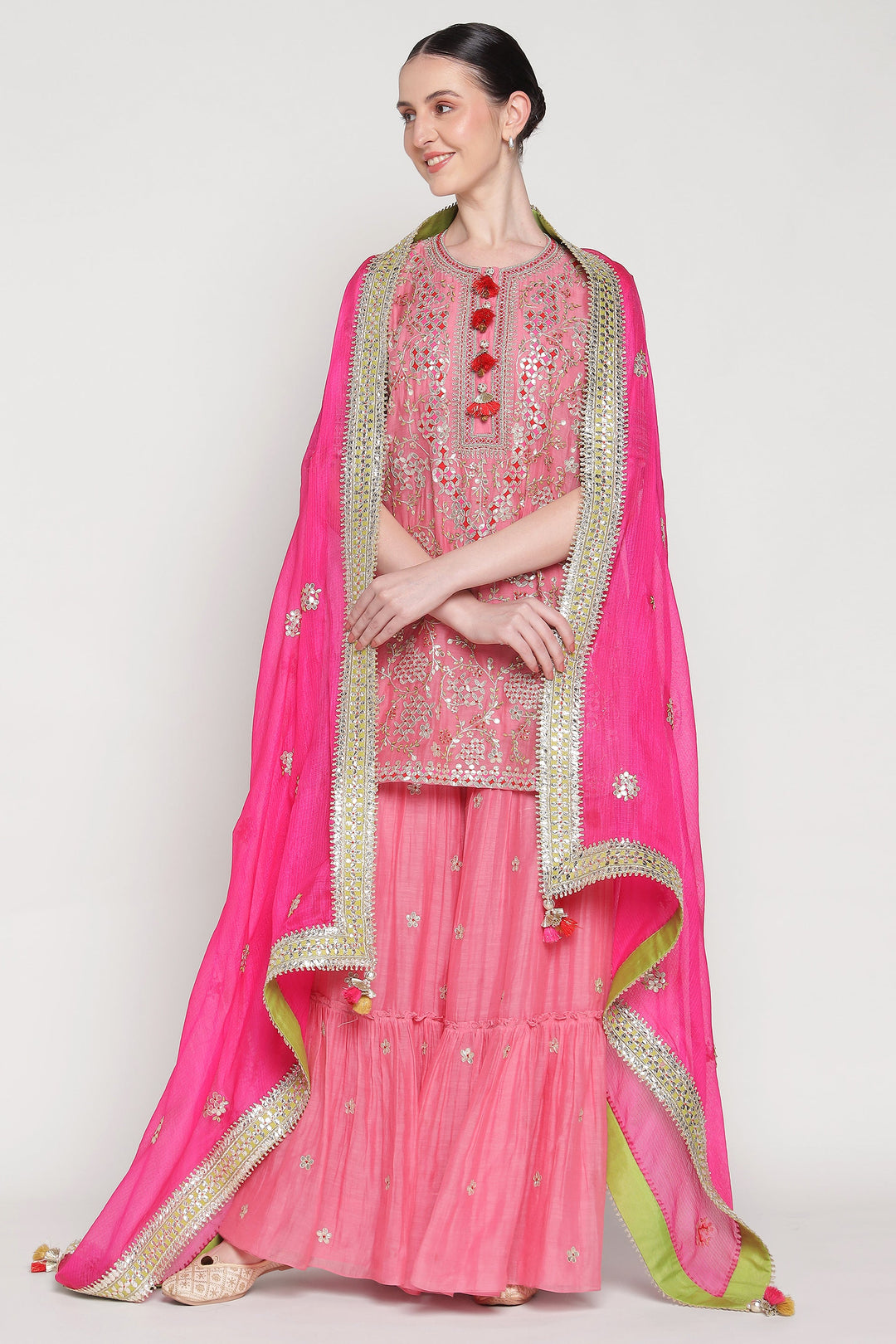 Pink Vrinda Garara Set