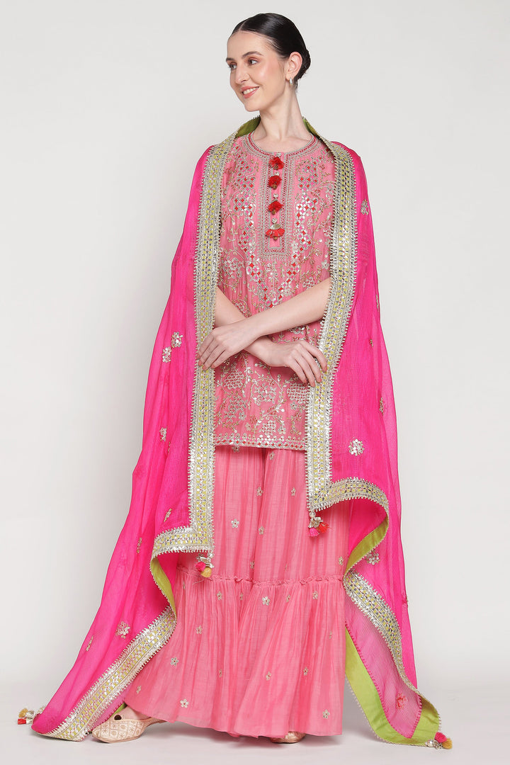Pink Vrinda Garara Set