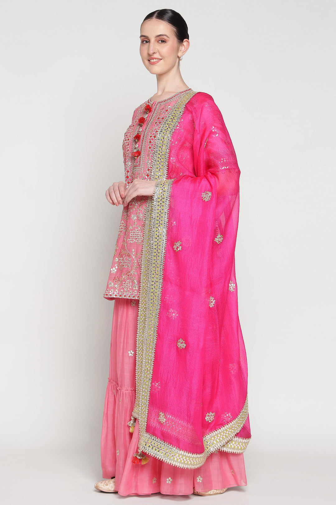 Pink Vrinda Garara Set