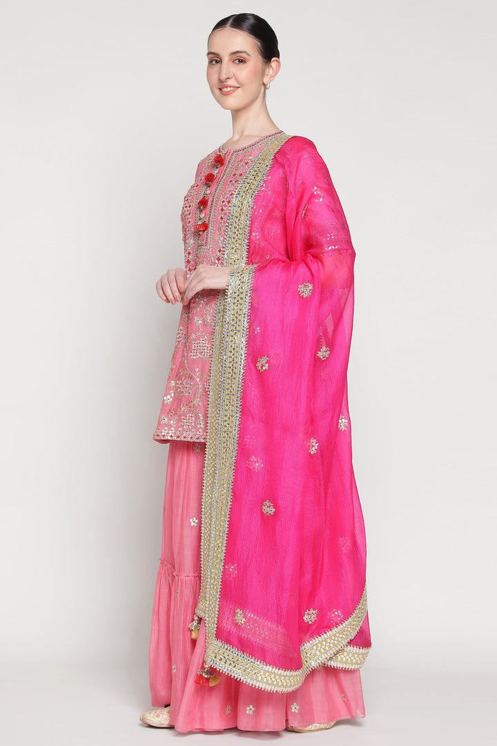 Pink Vrinda Garara Set