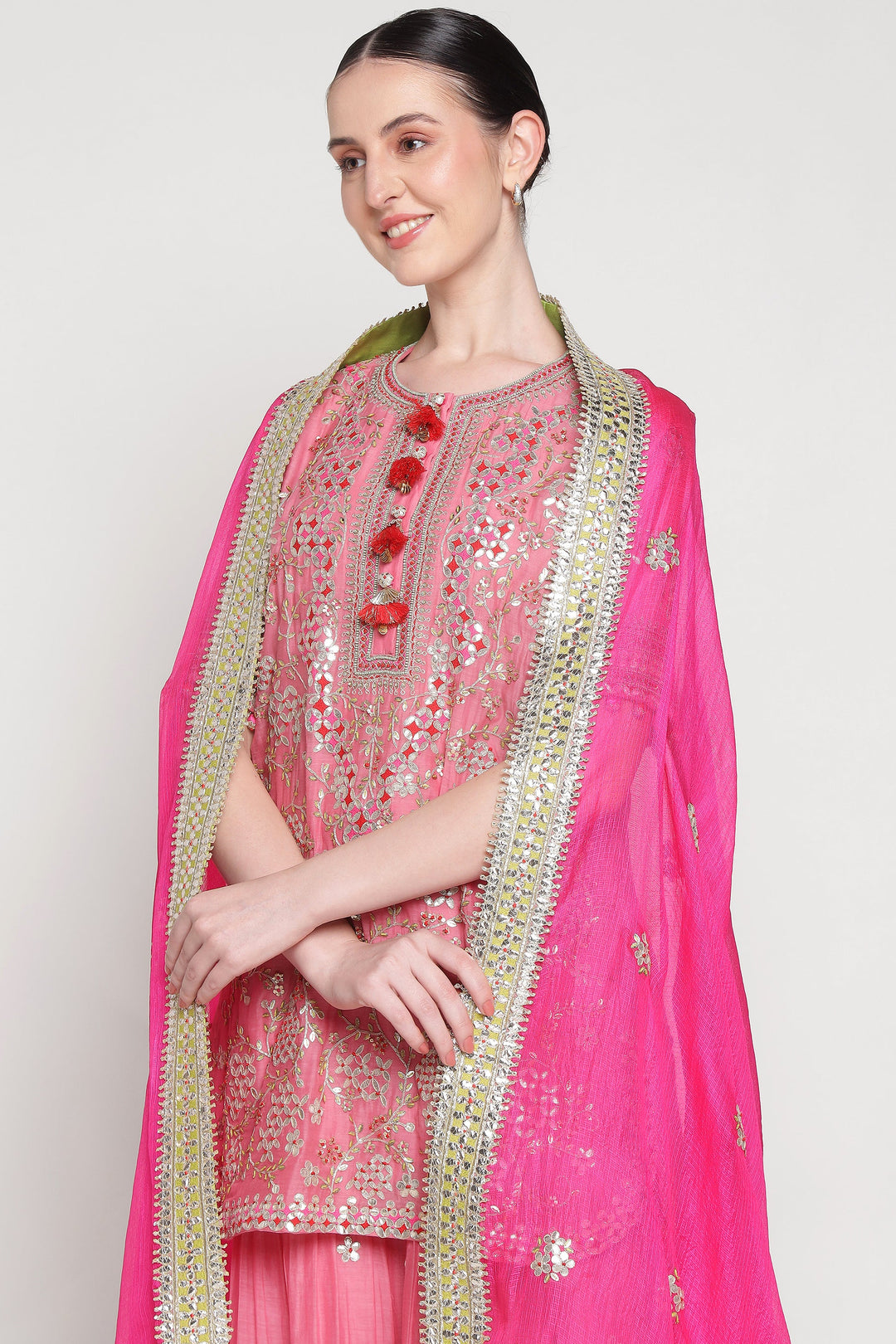 Pink Vrinda Garara Set