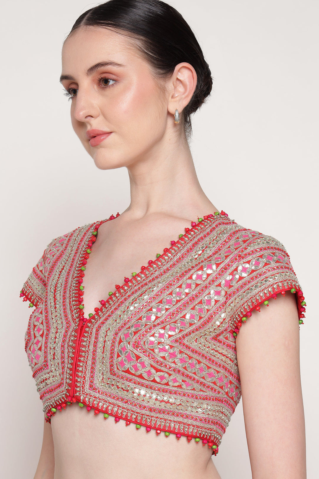 Red Gota Phool Lehenga