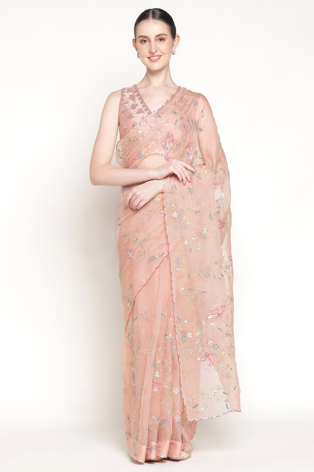 Dusky Pink Gulzaar Saree Set