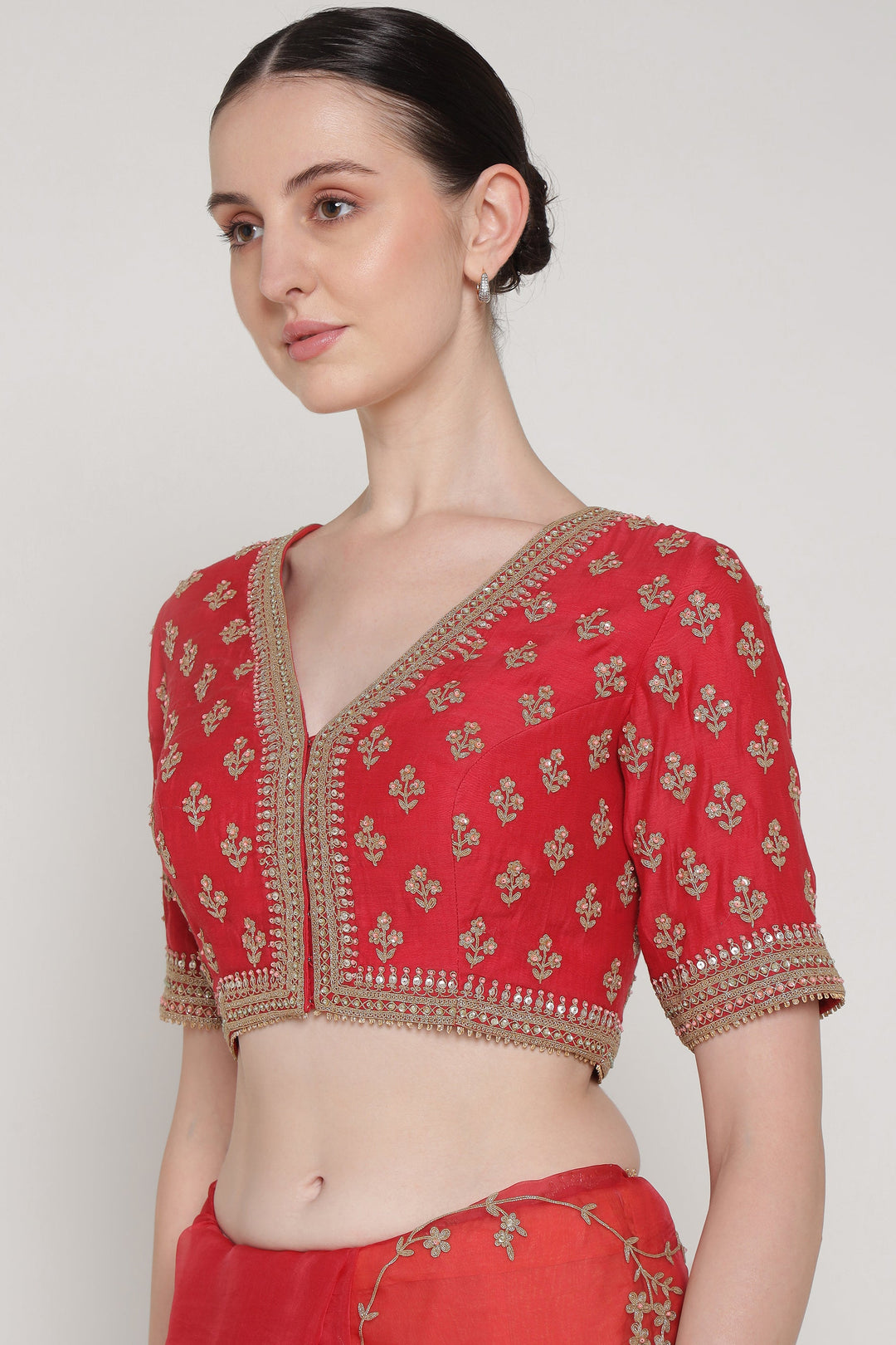 Red Vrinda Dori Saree Set