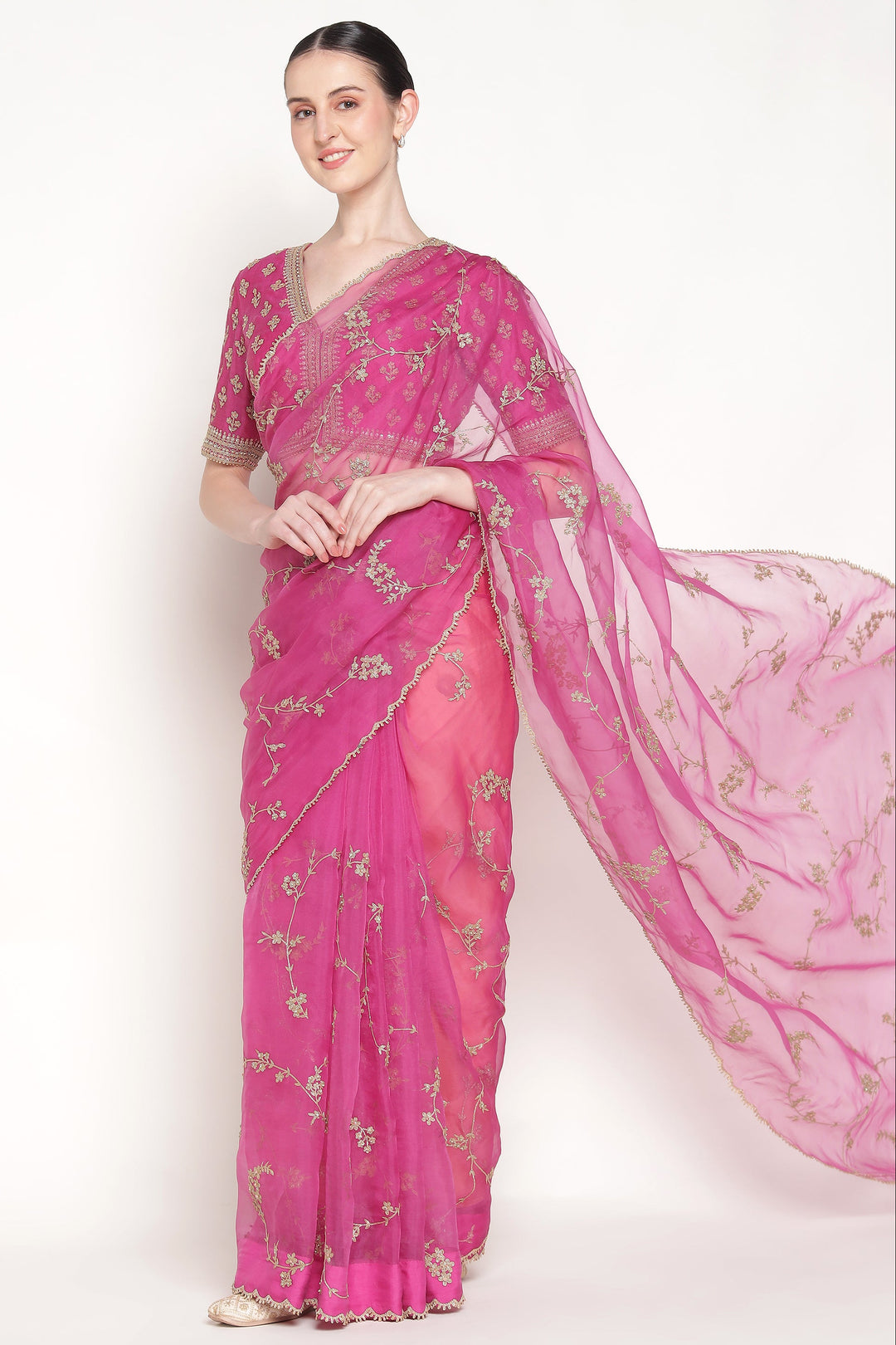 Jamun Vrinda Dori Saree Set