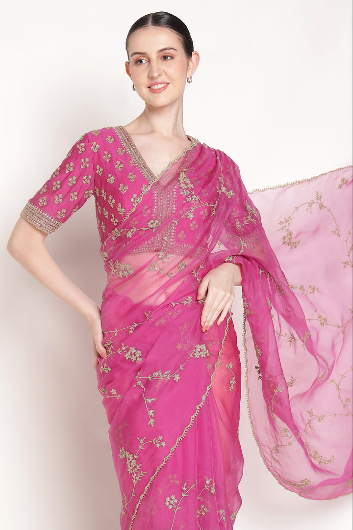 Jamun Vrinda Dori Saree Set